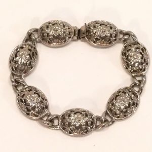 Bracelet  - silver filigree ovals